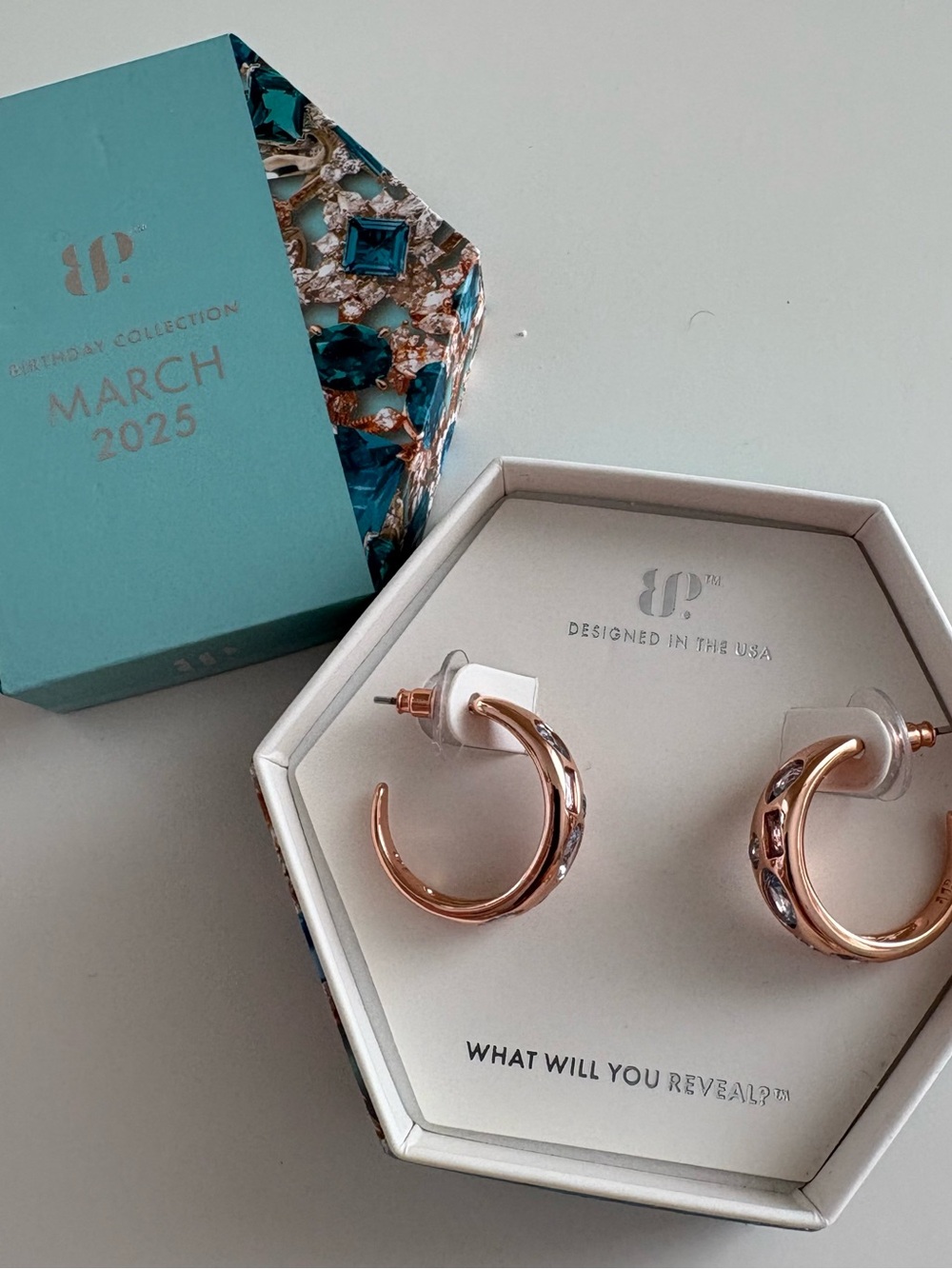 Bomb Party March25 Early Morning Sparkle Earrings ER23602 Aquamarine CZ RoseGold